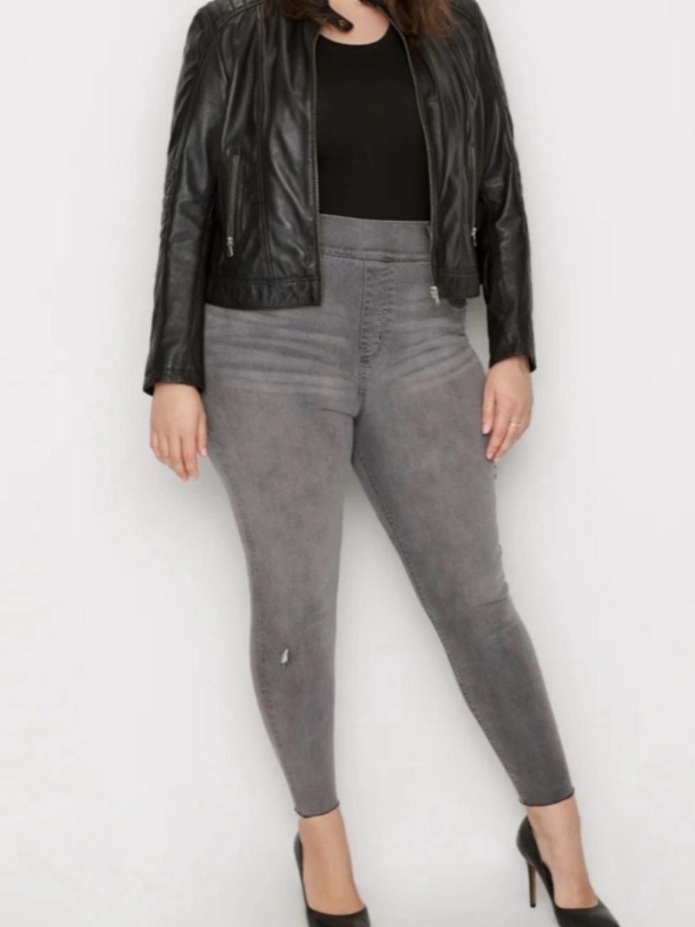 Spanx Grey Distressed Skinny Jeans XL (w)